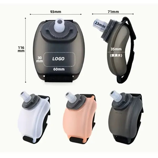 7 OzSilicone Wrist Water Bottle Hands Free Sports Hydration
