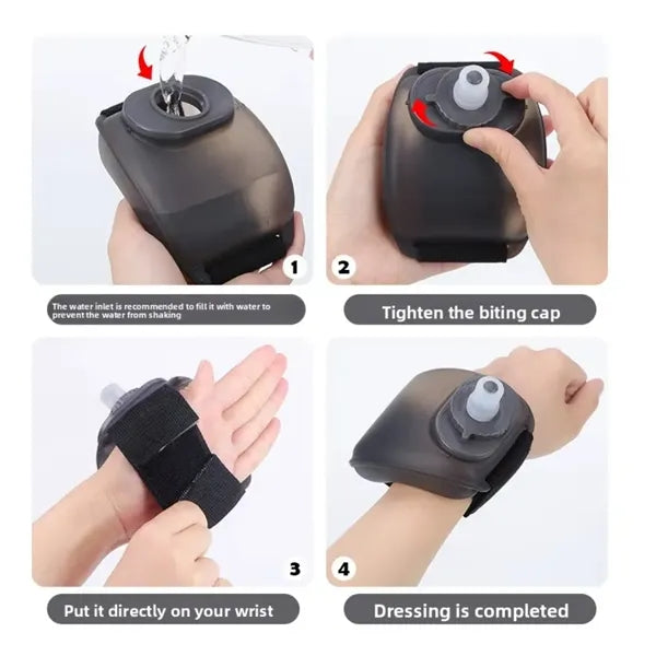 7 OzSilicone Wrist Water Bottle Hands Free Sports Hydration