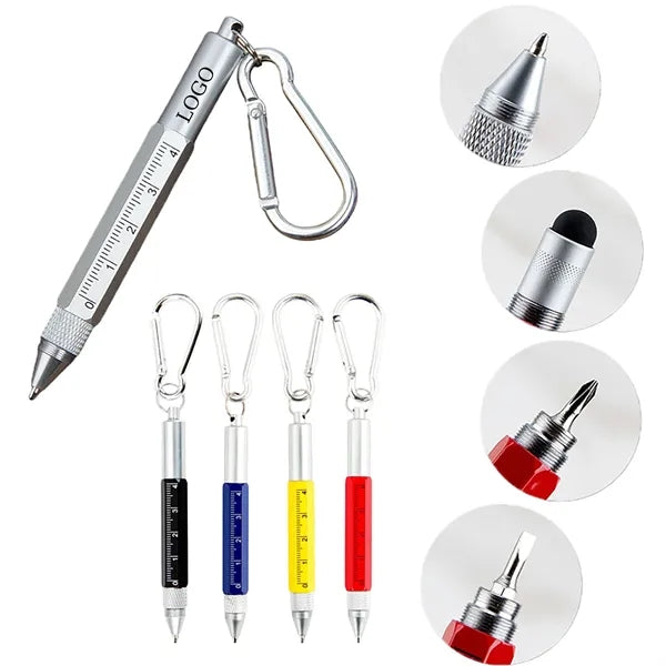 Multi Tool Pen With Carabiner Keychain