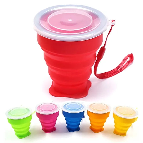 Folding Silicone Coffee Cup with Lid