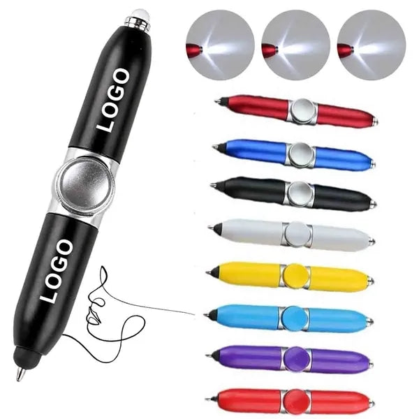 Decompression Fidget Ballpoint Pen With LED Light