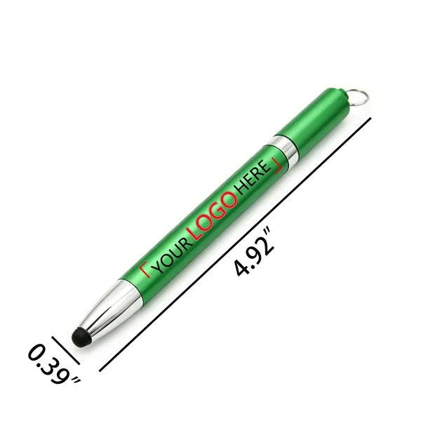 Mini Twist Ballpoint Pen with Stylus and Neck Lanyard