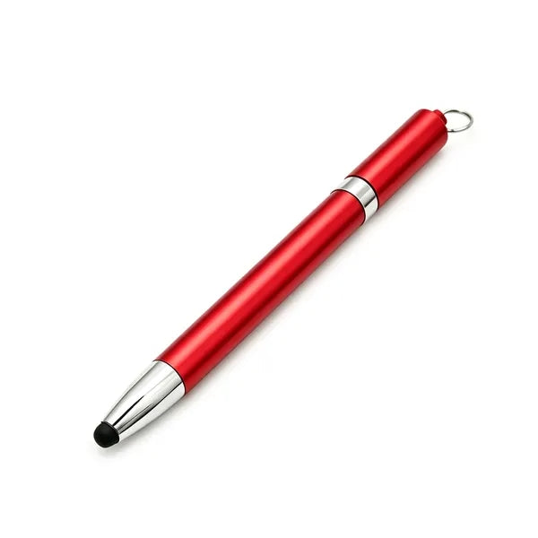 Mini Twist Ballpoint Pen with Stylus and Neck Lanyard