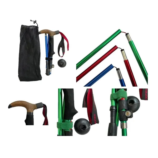 FoldingTrekking Pole, Adjustable Aluminum Hiking Stick