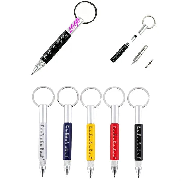 6-in-1 Practical Mini Smooth Writing Metal Touch Pen
