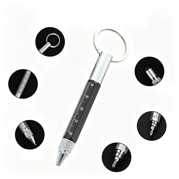 6-in-1 Practical Mini Smooth Writing Metal Touch Pen