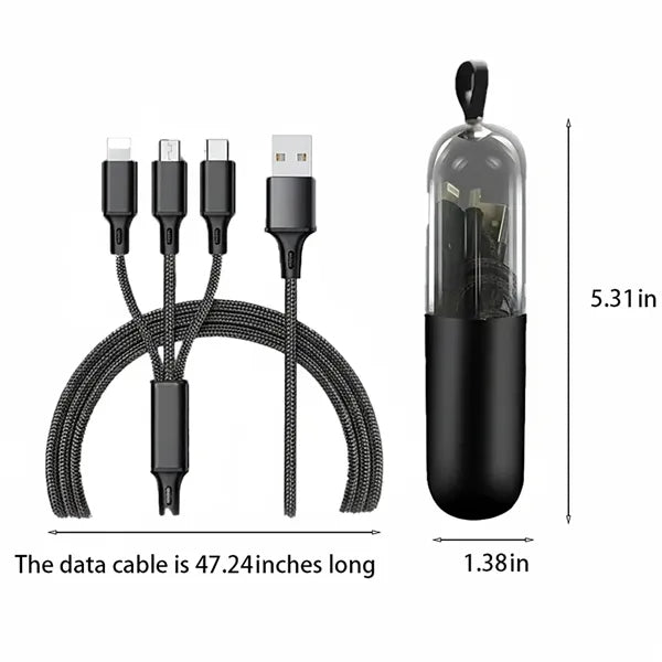 Logo 3-in-1 Fast Charging Fishnet Braided Data Cable