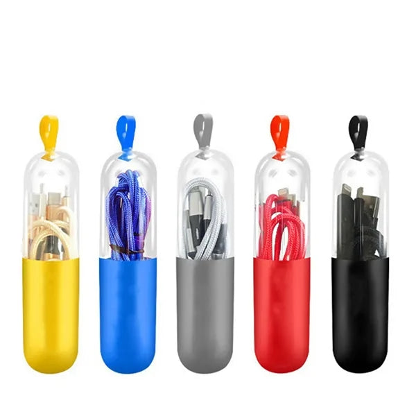 Logo 3-in-1 Fast Charging Fishnet Braided Data Cable