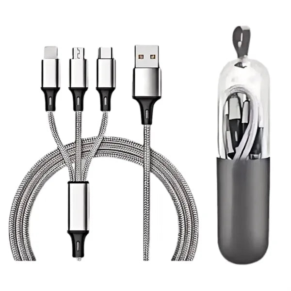 Logo 3-in-1 Fast Charging Fishnet Braided Data Cable