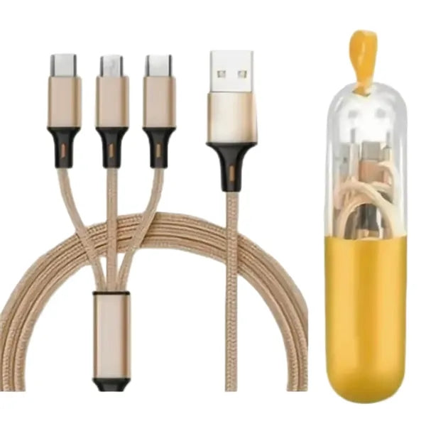 Logo 3-in-1 Fast Charging Fishnet Braided Data Cable