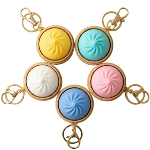 Dumpling Keyboard Fidget Toy Button Clicker Keychain