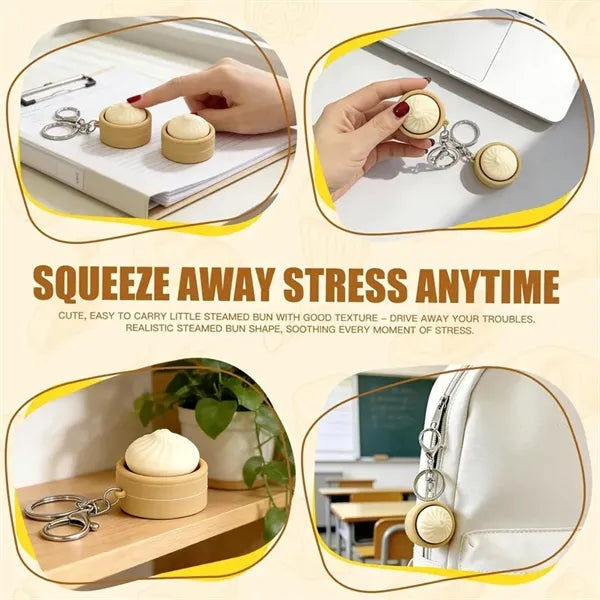 Dumpling Keyboard Fidget Toy Button Clicker Keychain