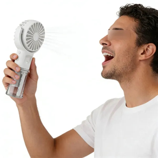 USB Rechargeable 4-Speed Rotating Handheld Misting Fan