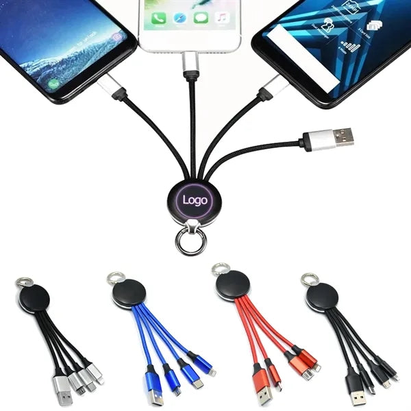 3-in-1 Multi-Function USB Charging Cable With Keychain