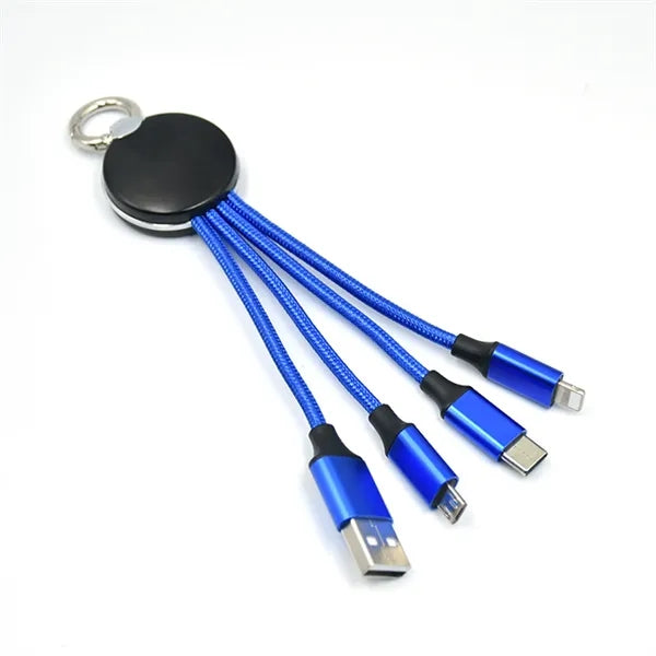 3-in-1 Multi-Function USB Charging Cable With Keychain
