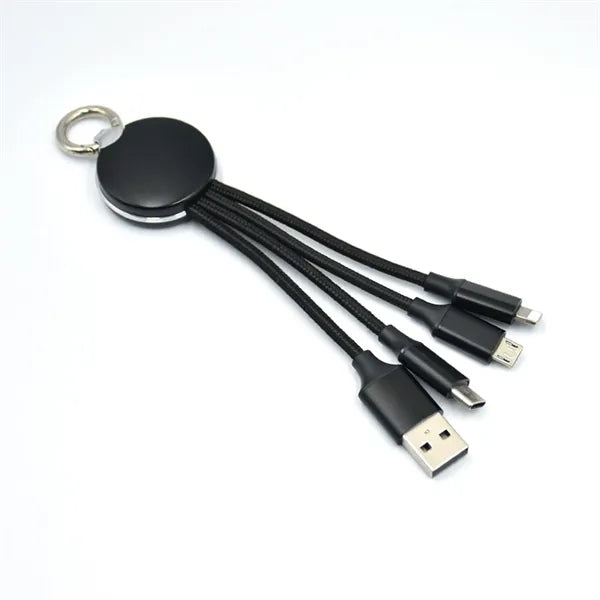 3-in-1 Multi-Function USB Charging Cable With Keychain