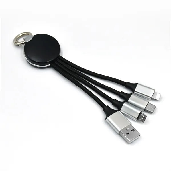 3-in-1 Multi-Function USB Charging Cable With Keychain