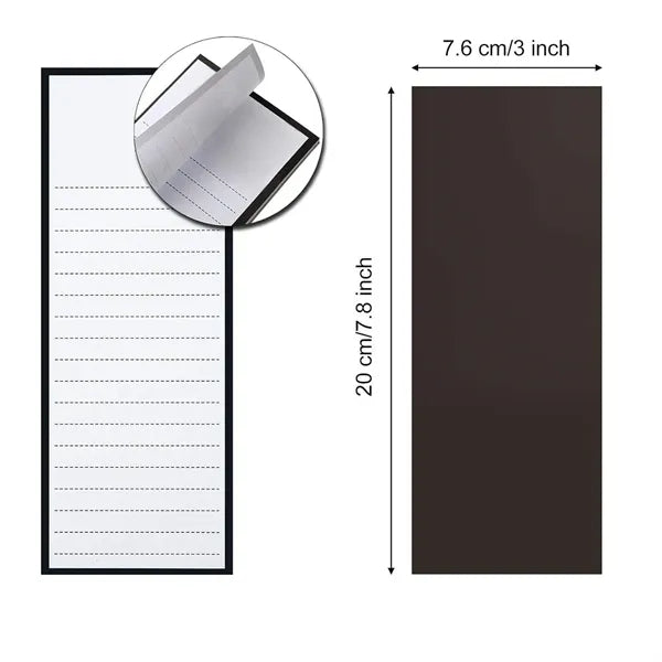 Magnetic Grocery List Pad with PU Leather Pen Holder Set