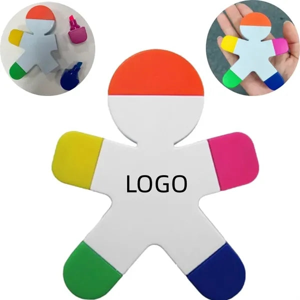 Logo Creative Little Man Shape 5 in 1 Highlighter