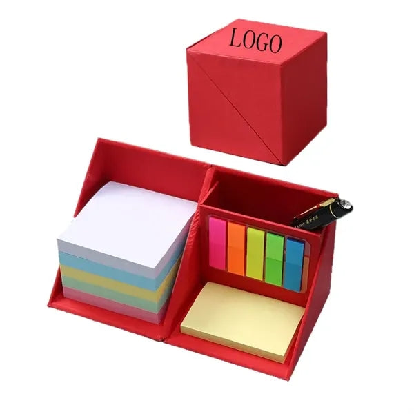 Sticky Note Cube Foldable Rotating Desk Organizer