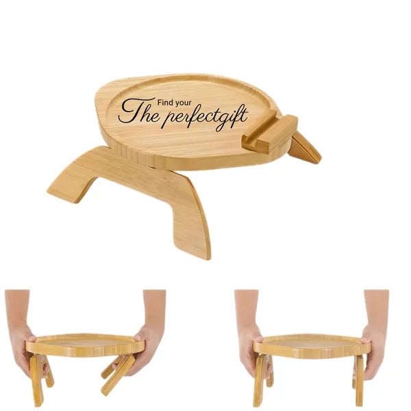 Bamboo Round Sofa Clip Tray