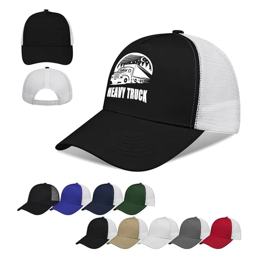 5 Panel Structured Snapback Trucker Cap W/ Mesh Back
