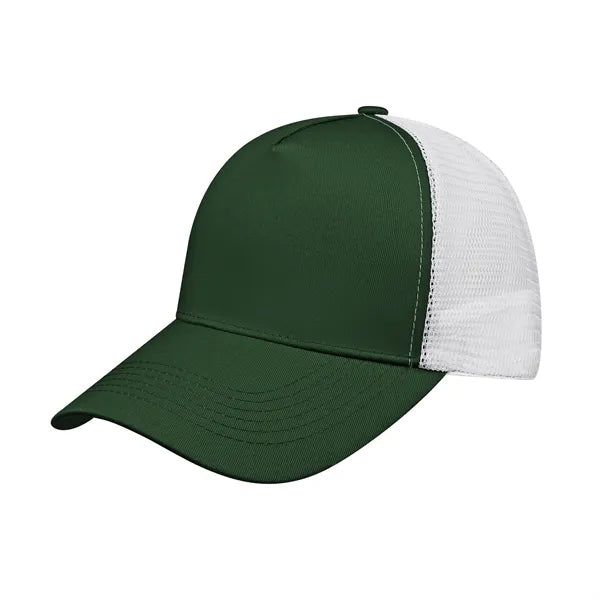 5 Panel Structured Snapback Trucker Cap W/ Mesh Back