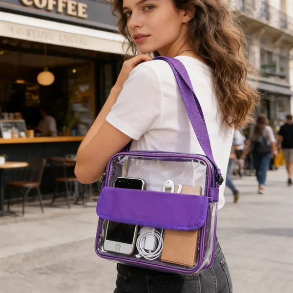 PVC Crossbody Bag Stadium Approved Clear