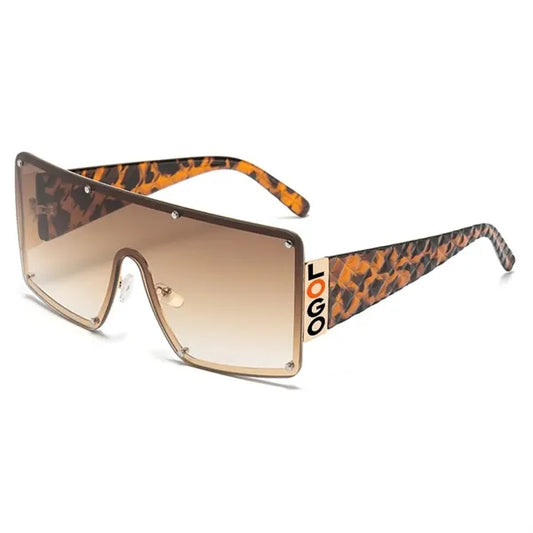 Oversized Flat Top Shield Sunglasses for Women & Men