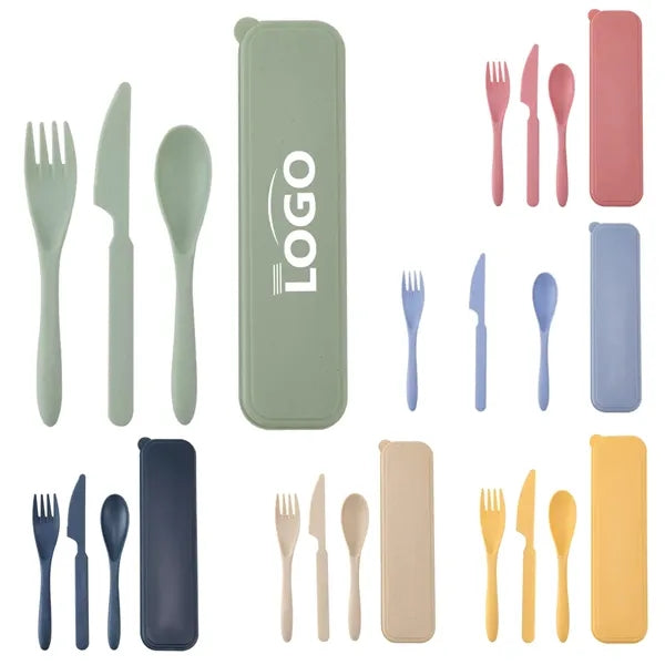 Multicolor Custom LOGO Eco Friendly Outdoor Cutlery Set