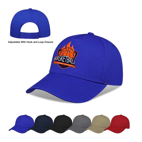 5 Panel Structured Polyester Cotton Baseball Hat