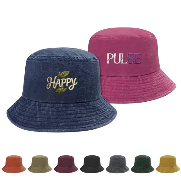 Unisex Washed Cotton Sun Bucket Hat