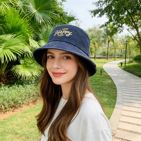Unisex Washed Cotton Sun Bucket Hat