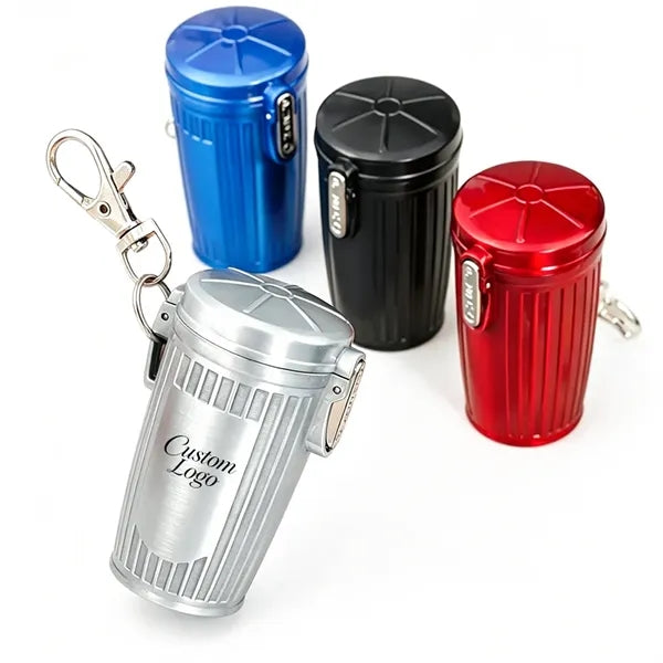 Portable Mini Trash Can Keychain Ashtray with Sealed Lid