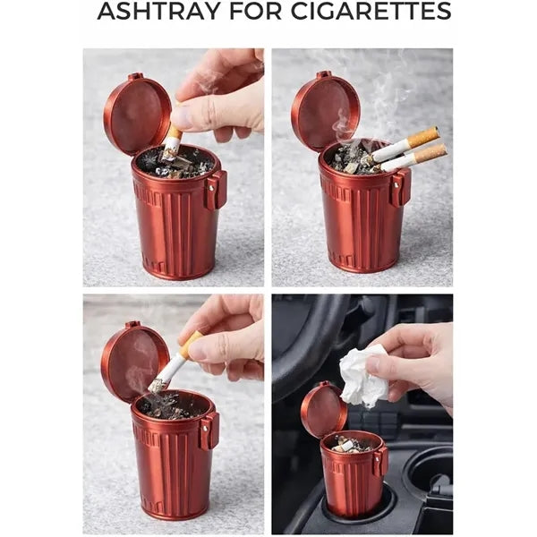 Portable Mini Trash Can Keychain Ashtray with Sealed Lid