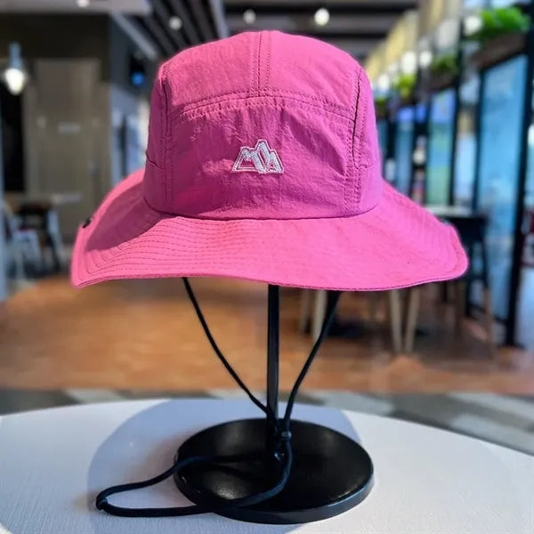 Colorblock Bucket Hat with Chin Strap