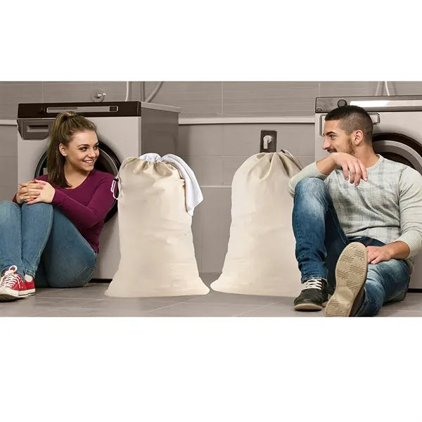 Canvas Laundry Bag with Drawstring