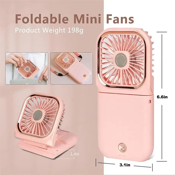 LOGO 2-in-1 Foldable USB Phone Stand Portable Fan