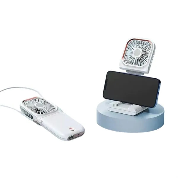 LOGO 2-in-1 Foldable USB Phone Stand Portable Fan