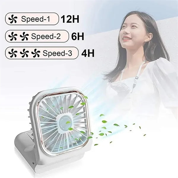 LOGO 2-in-1 Foldable USB Phone Stand Portable Fan