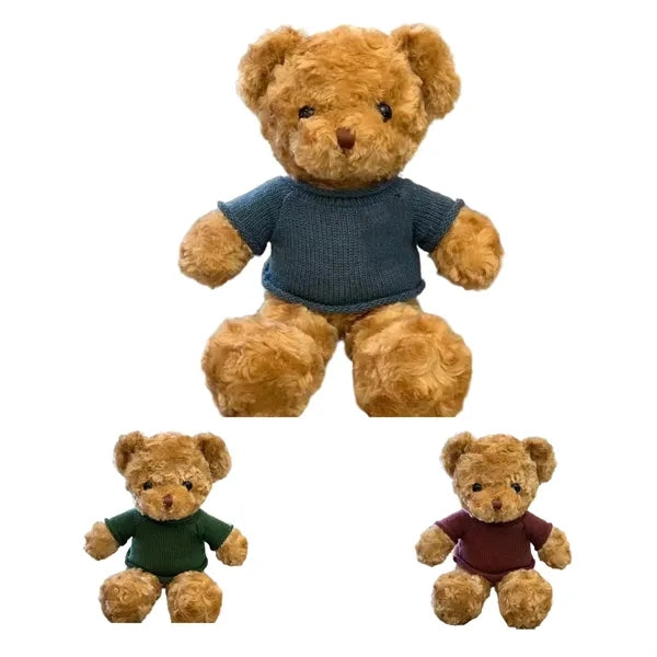 Soft Plush Stuffed Teddy Bear With Knit Sweater