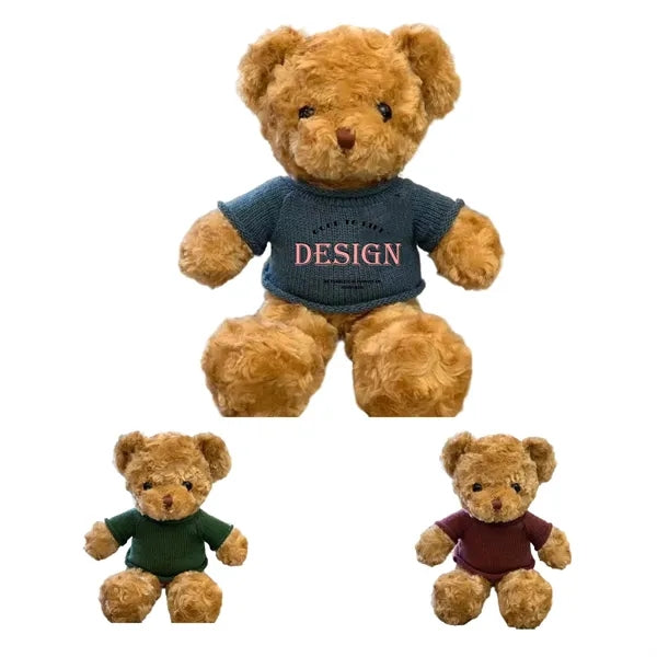 Soft Plush Stuffed Teddy Bear With Knit Sweater