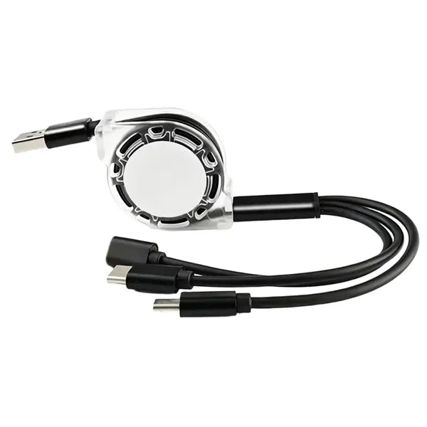 3-in-1 Custom LOGO 39-in Retractable Fast Charging USB Cable