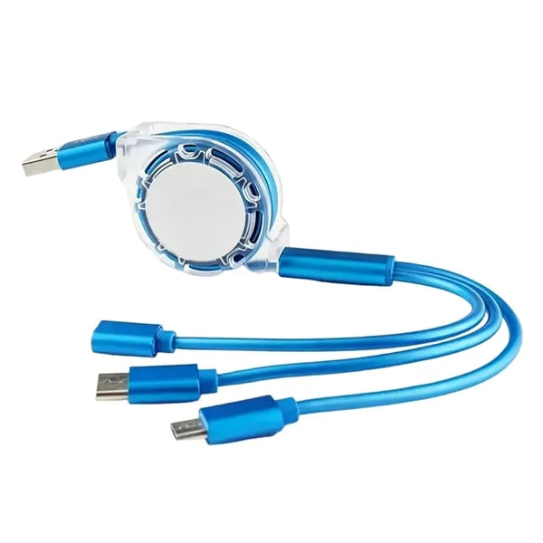 3-in-1 Custom LOGO 39-in Retractable Fast Charging USB Cable