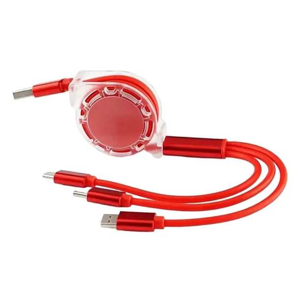 3-in-1 Custom LOGO 39-in Retractable Fast Charging USB Cable