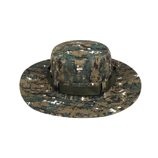 Wide Brim Jungle Boonie Bucket Hat W/ Chin Strap