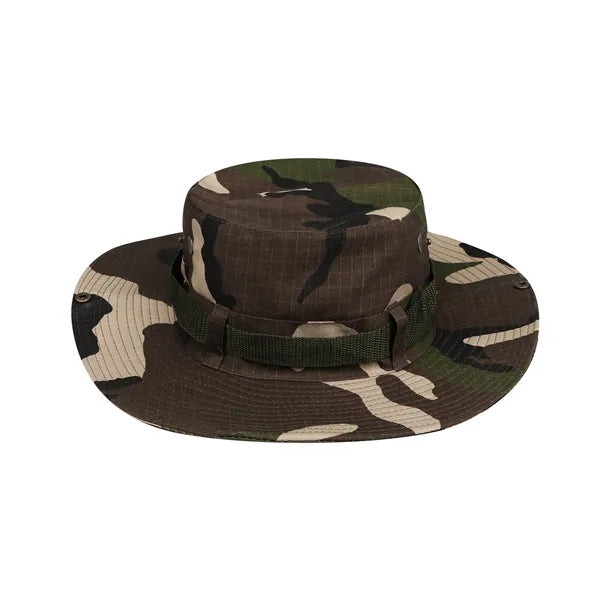 Wide Brim Jungle Boonie Bucket Hat W/ Chin Strap