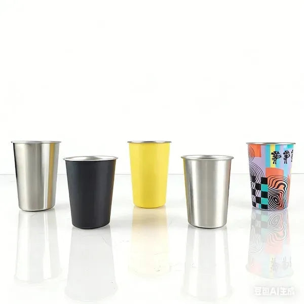 12oz Stainless Steel Rolled Rim Beer Cup