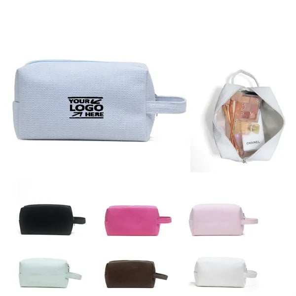 Travel Waffle Kit Makeup Bag Zipper Cosmetic Pouch