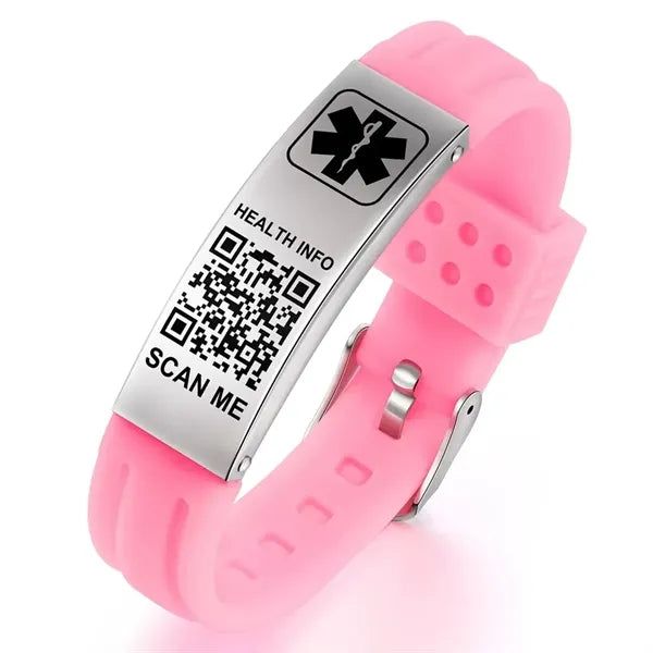 Silicone ID Band Medical Alert Emergency Bracelet